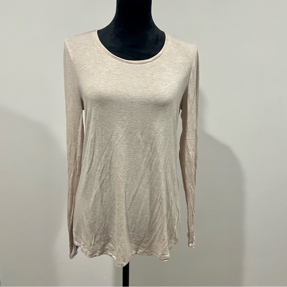 White House Black Market Cream Long Sleeve Tunic